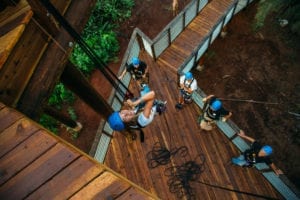 A happy team of people on one of our Oahu zipline tours.