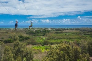 Beautiful ocean views from our Oahu zipline course.