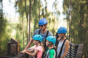 family learning about keana farms