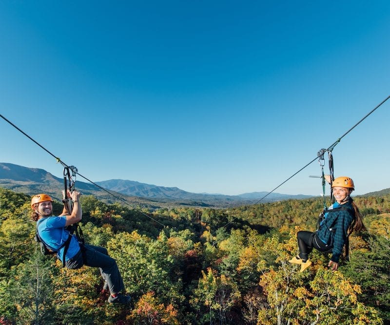 alec and kate mountaintop zipline