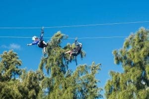 friends ziplining in oahu