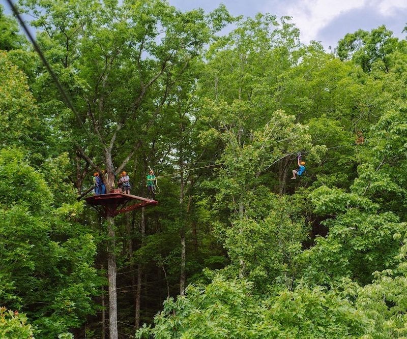 ziplining in the smoky mountains